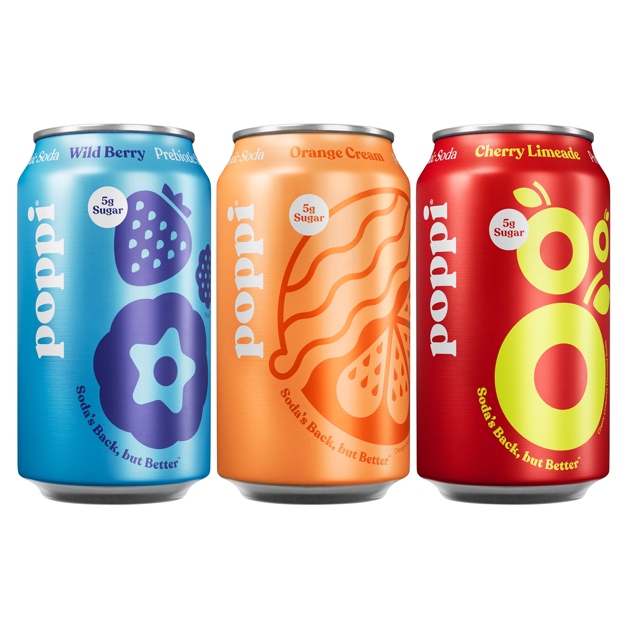 poppi Prebiotic Soda, Variety Pack, 12 fl oz, 18 ct | Costco