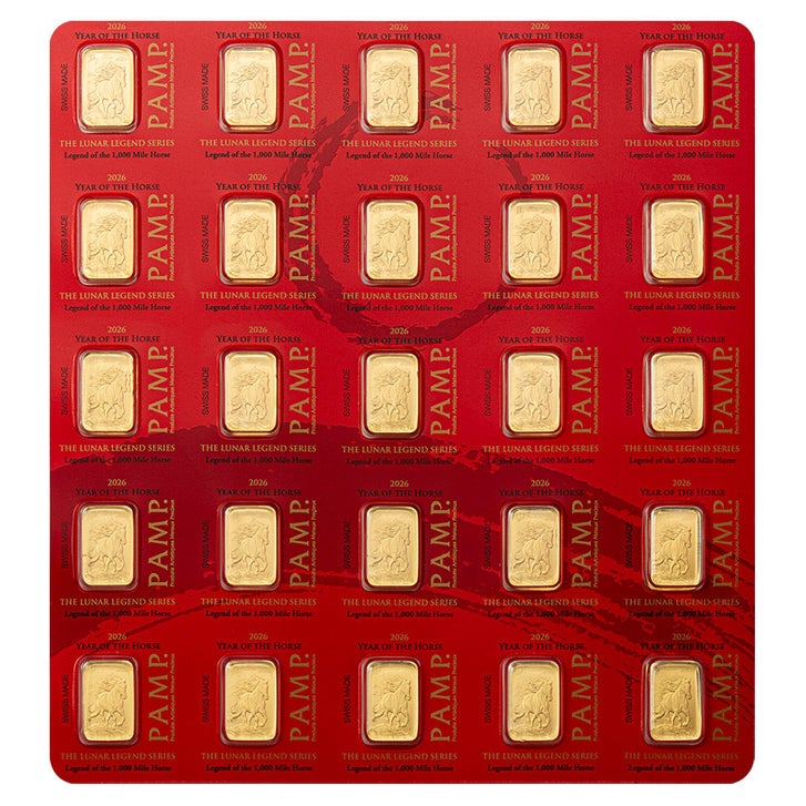 25 Gram PAMP Suisse Lunar Legends 1,000 Mile Horse Multigram Gold
