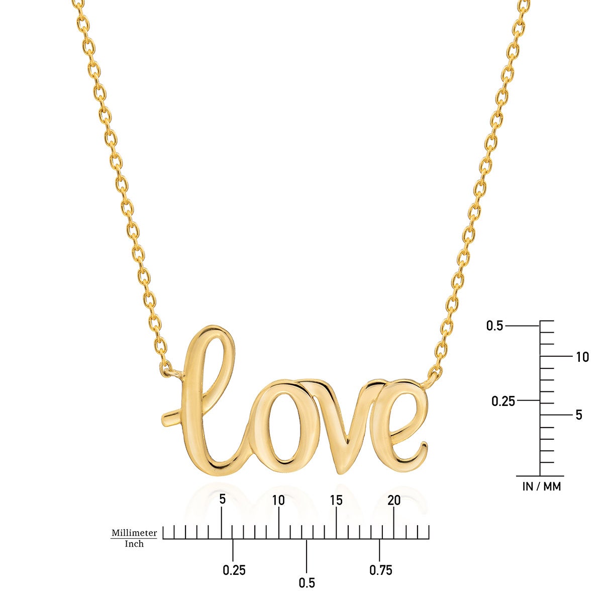 High Polish “Love” Script Pendant in Yellow Gold | Costco