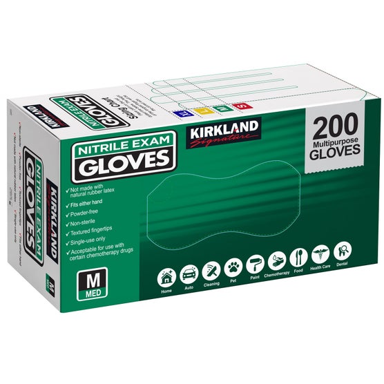 Kirkland Signature Nitrile Exam Gloves, Medium, 400 ct | Costco