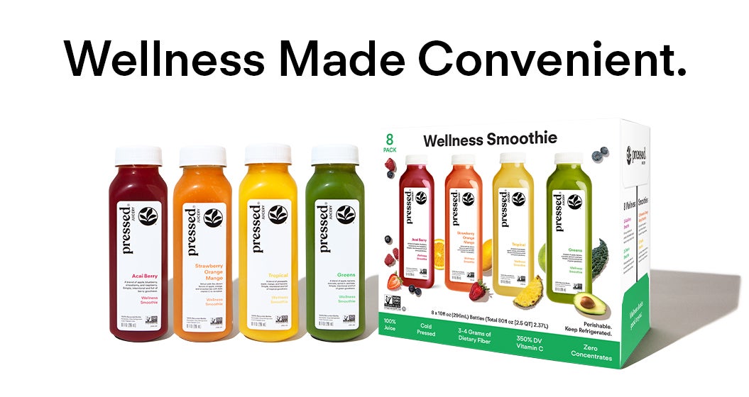 Pressed Juicery Wellness Smoothie, Variety Pack, 10 fl oz, 8 ct