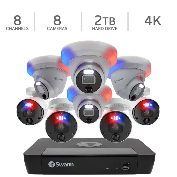 Enforcer 4K Ultra HD 8 Channel NVR with 4 Bullets and 4 Dome