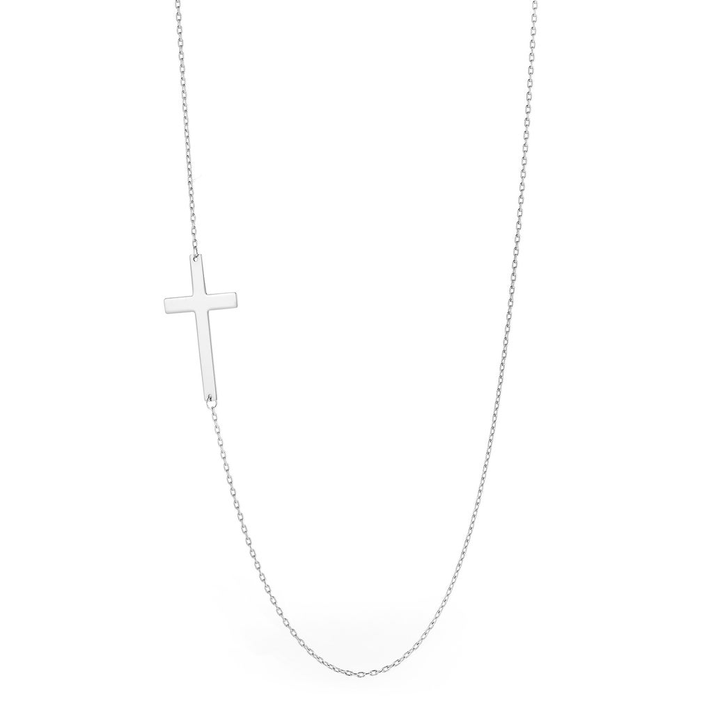 High Polish Side Cross Necklace in 14-kt Gold | Costco