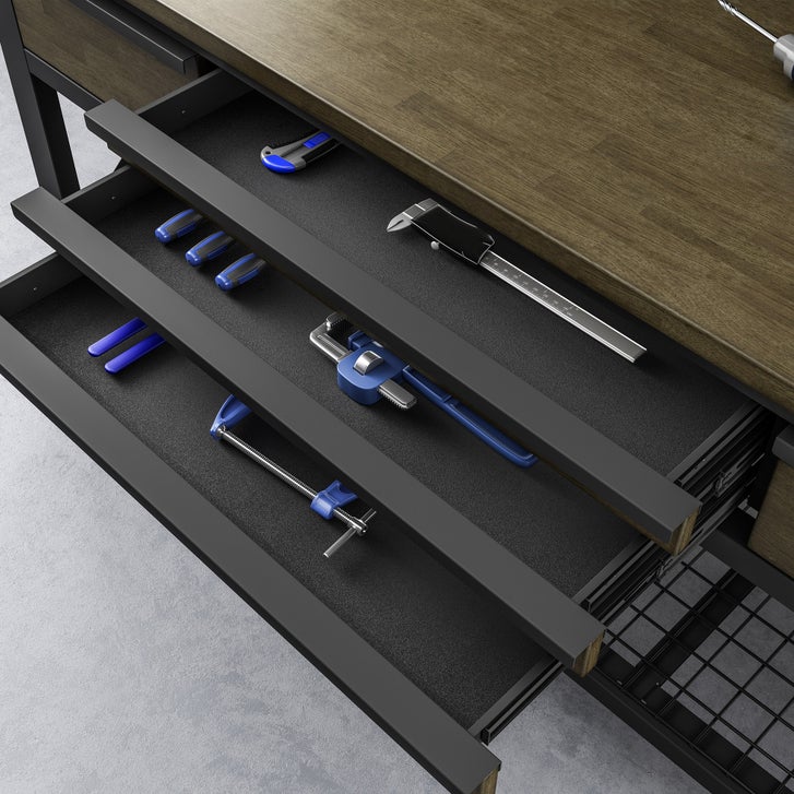 Whalen 72” Industrial Metal and Wood Workbench | Costco