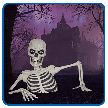 62-inch Giant Ground Breaking Skeleton with LCD Eyes and Sound