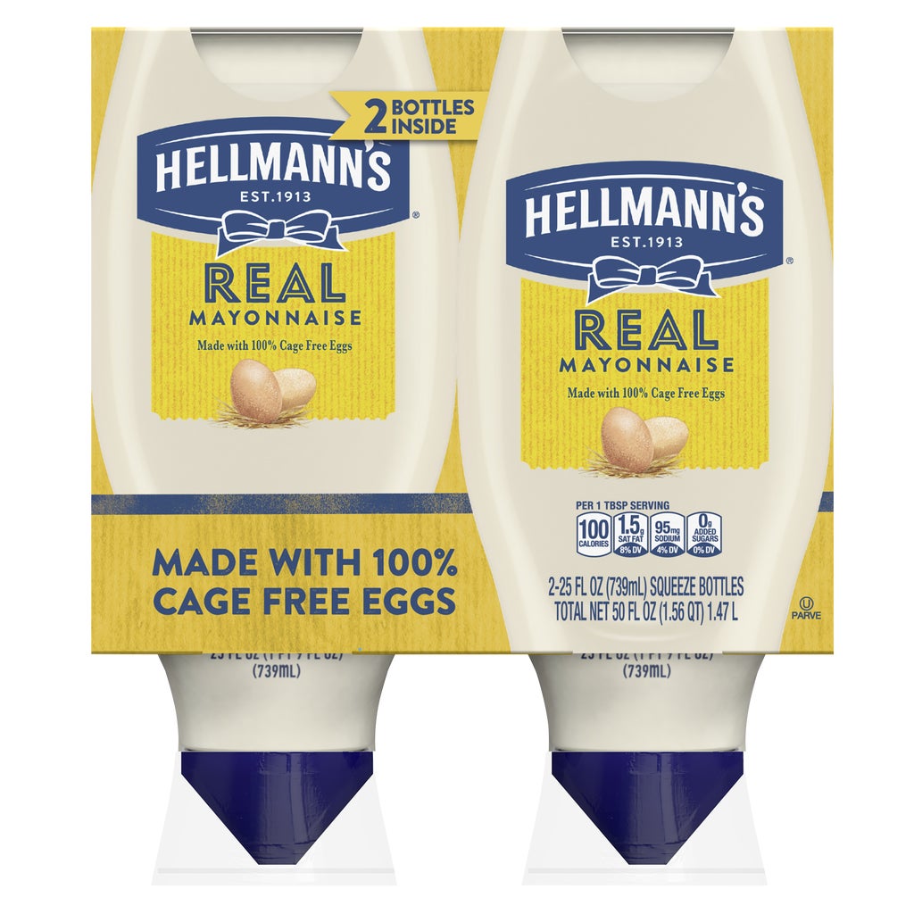 **Best Foods AND/OR Hellmann's** Real Mayonnaise, Squeeze Bottles, 25 fl oz, 2 ct