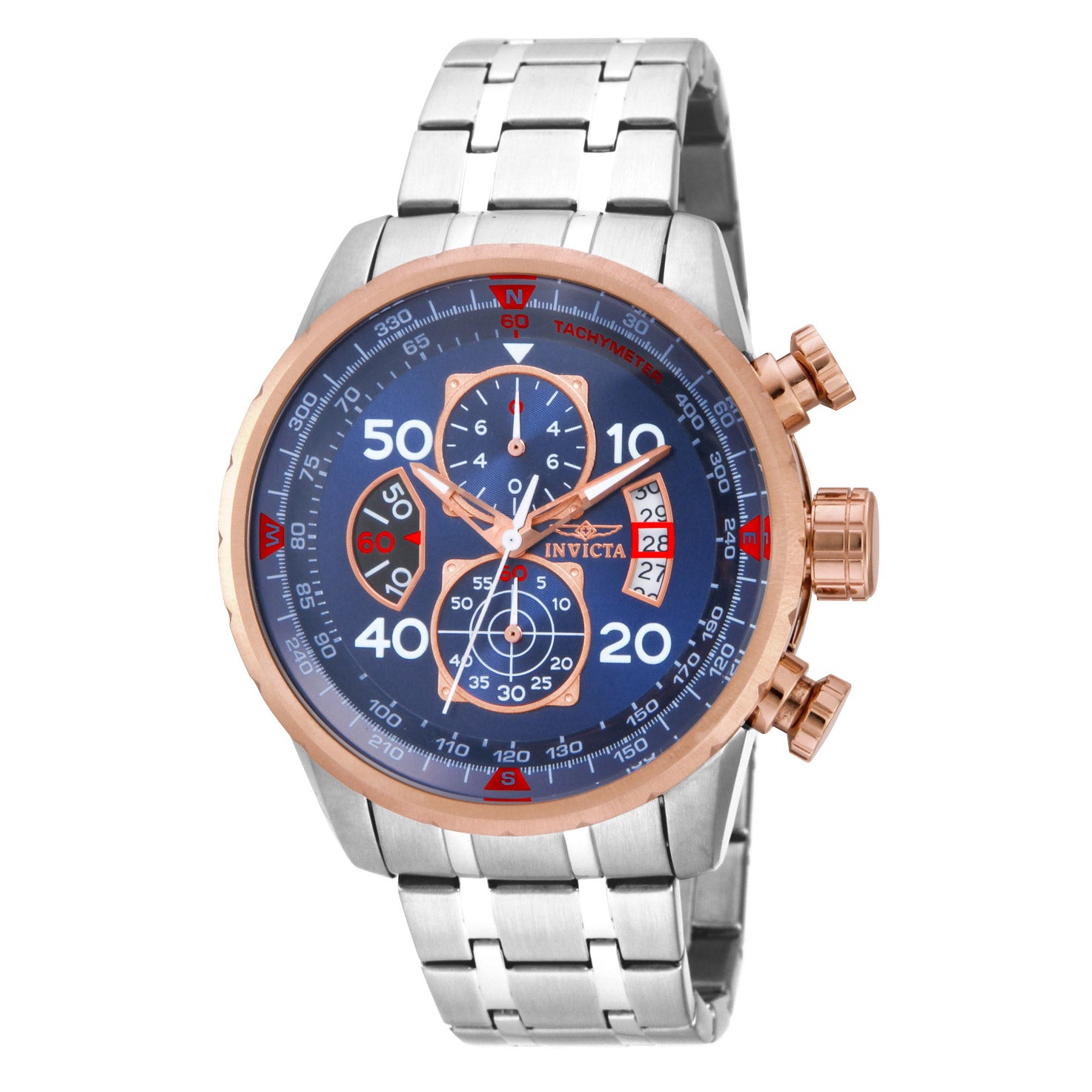 INVICTA Aviator Stainless Steel Chronograph Men's Quartz Watch