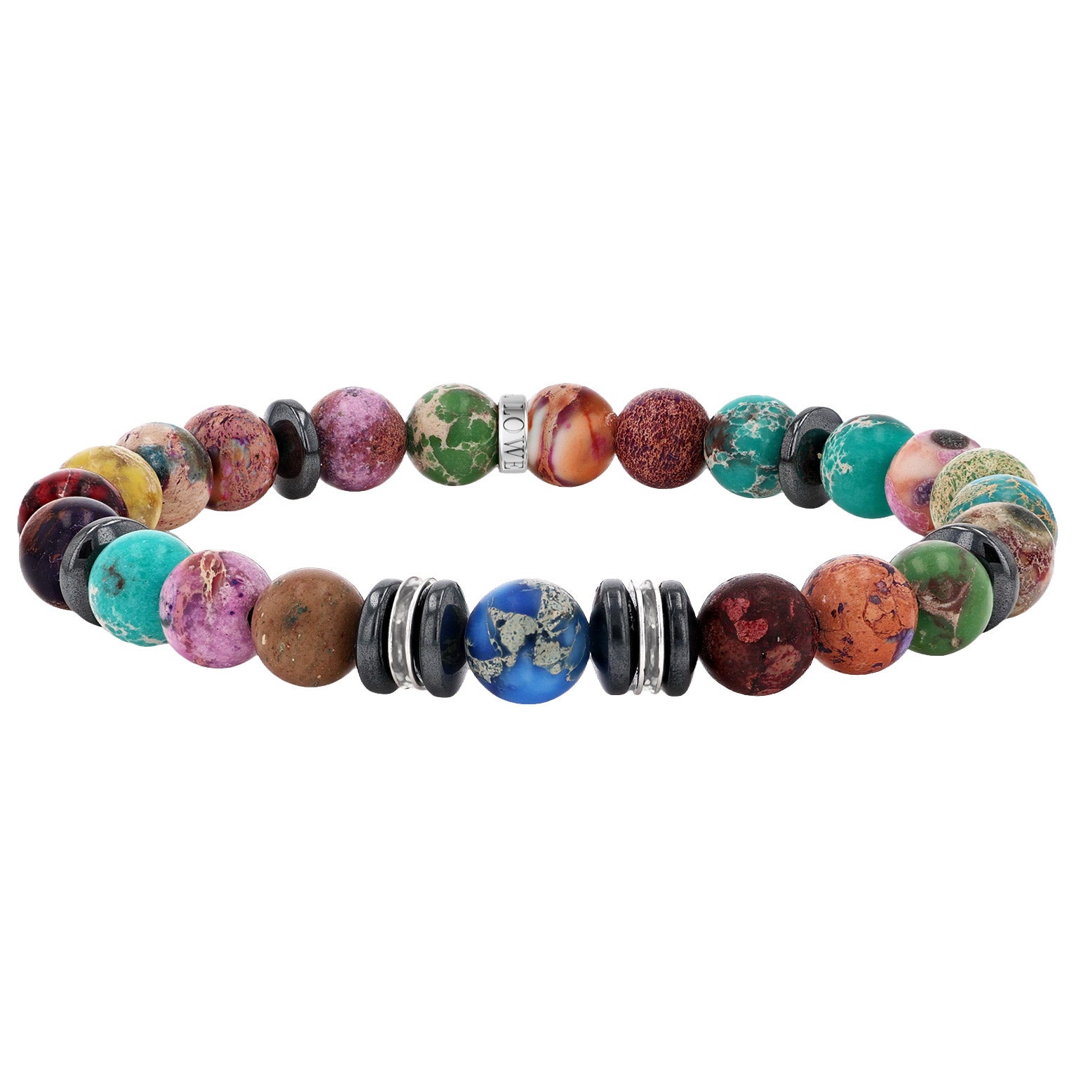 ROY reflect overjoy チャームブレスレット Mr. Lowe by Sheryl Lowe Rainbow Jasper and Hematite Beaded