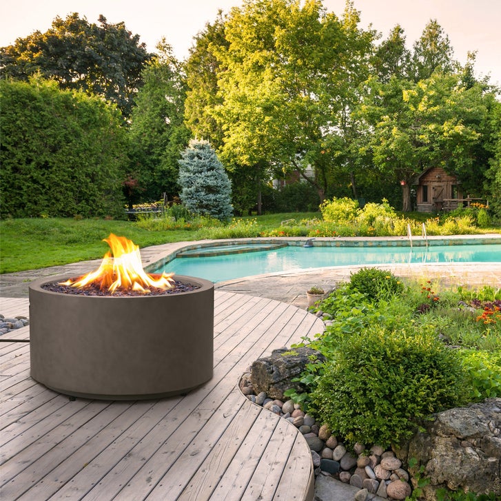 Bond 32” Steel Patina Gas Fire Pit with Tank Hideaway | Costco