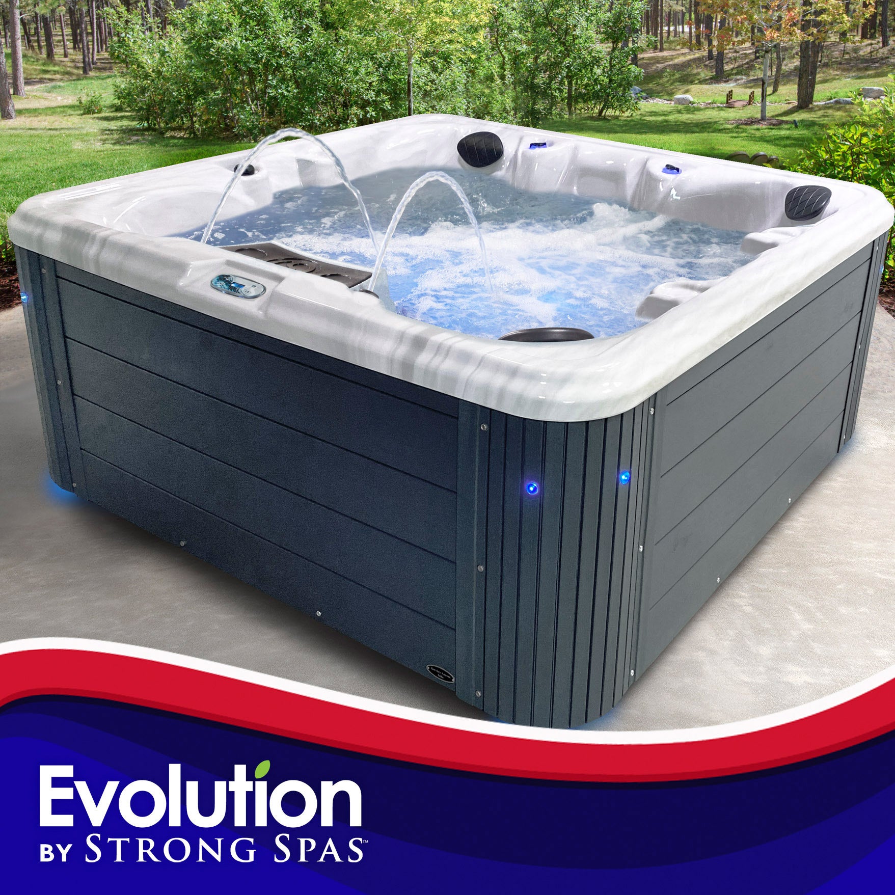 Evolution by Strong Spas Essence 45-jet, 6 or 7-person Acrylic Spa