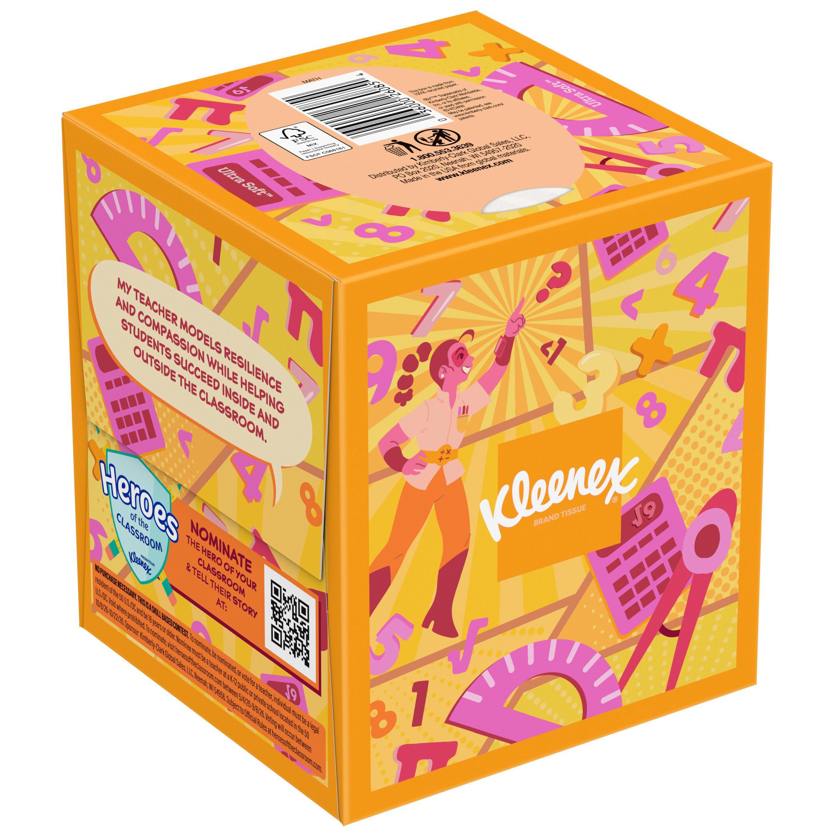 Kleenex Ultra Soft Facial Tissue, 3-Ply, Cube Box, 85 Tissues, 12
