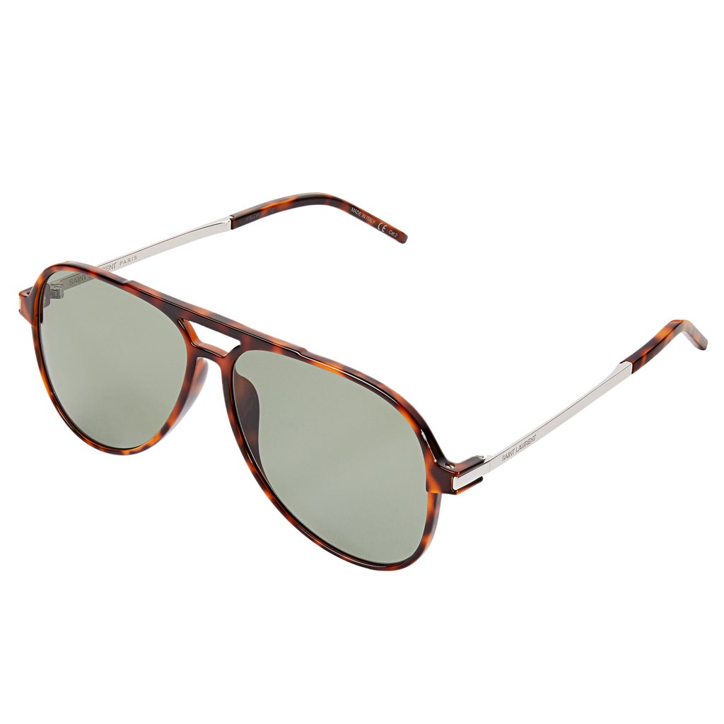 Saint Laurent SL228 Shiny Medium Havana Sunglasses | Costco