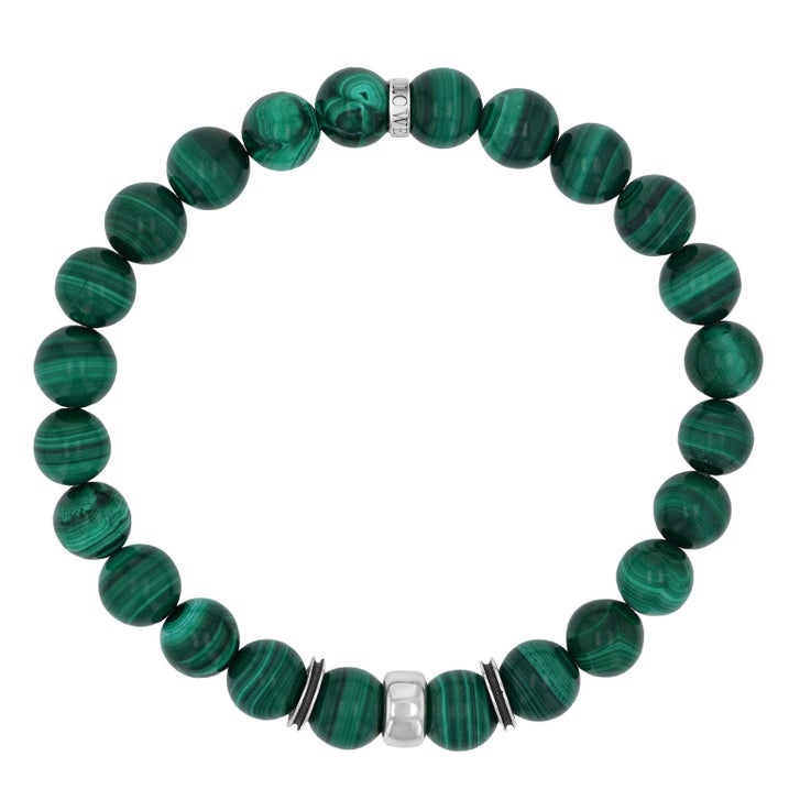 LOEWE ⭐︎メドウグリーンレザーブレスレット Mr. Lowe by Sheryl Lowe Malachite Beaded Bracelet with Sterling