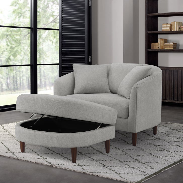Thomasville Lann Fabric Oversized Accent Chair with Storage