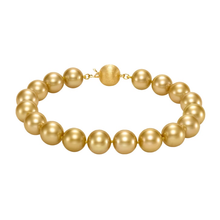 Golden South Sea Cultured 9-10mm Pearl Bracelet With 18kt Yellow