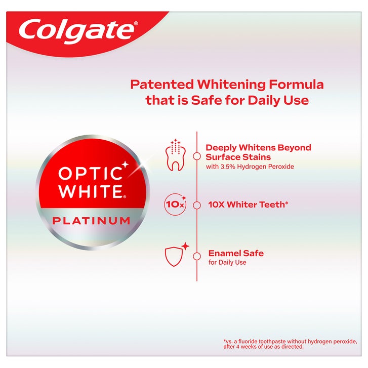 Colgate Optic White Platinum Toothpaste, 4.1 oz, 4-pack | Costco