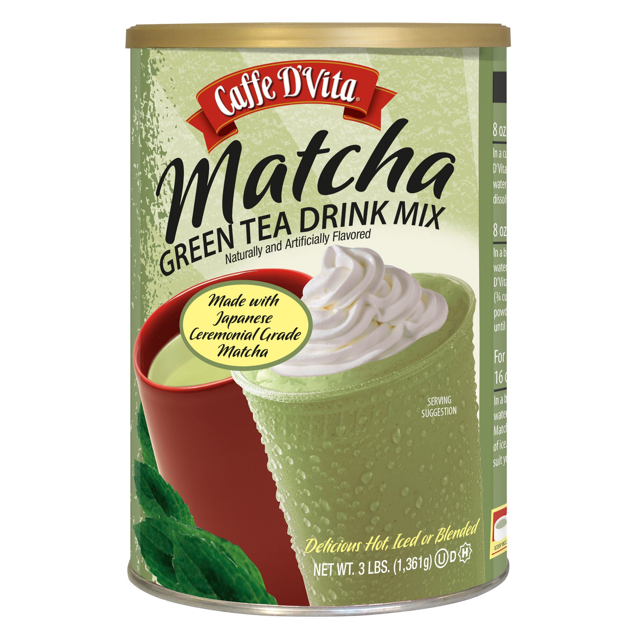 CAFFE D'VITA GREEN TEA DRINK MIX 3 POUNDS