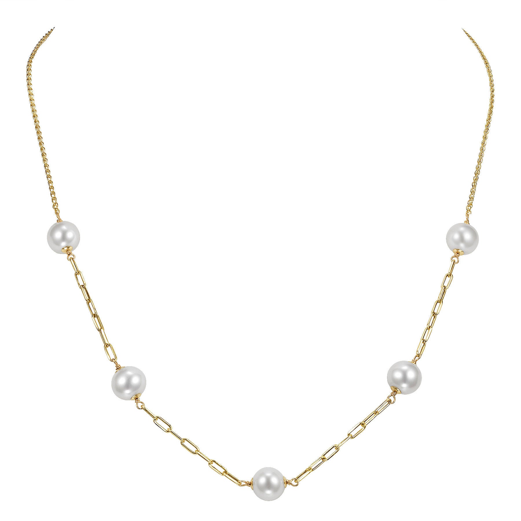 ★(Gouden Prins！)クリアツァボライト 6.8ミリ珠ブレス① Freshwater Cultured 8-8.5mm Pearl 14kt Yellow Gold Necklace | Costco