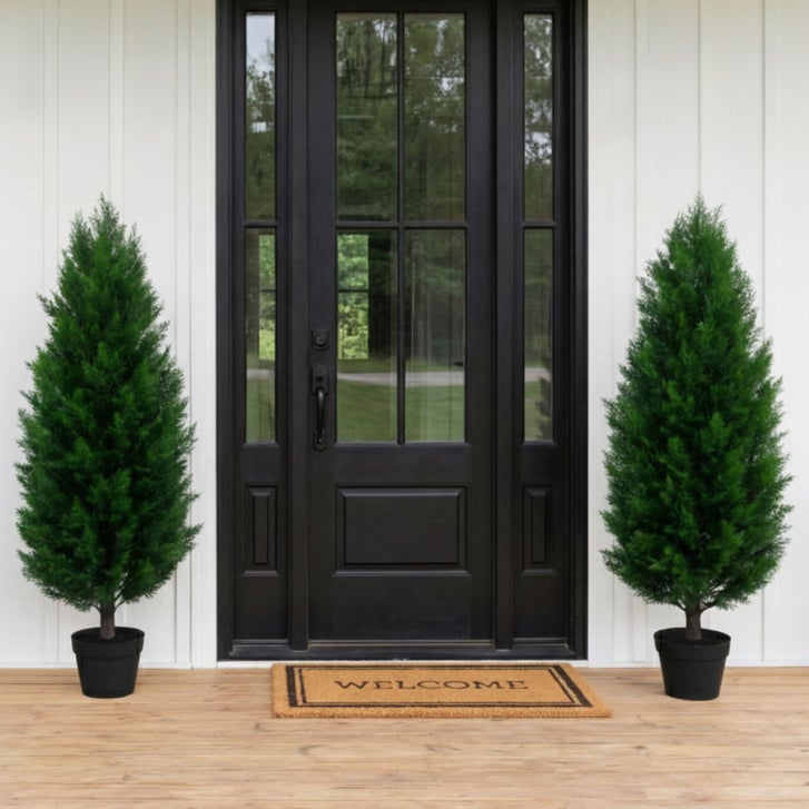 Faux 4' UV Resistant Cedar Tree Indoor and Outdoor, 2-pack | Costco