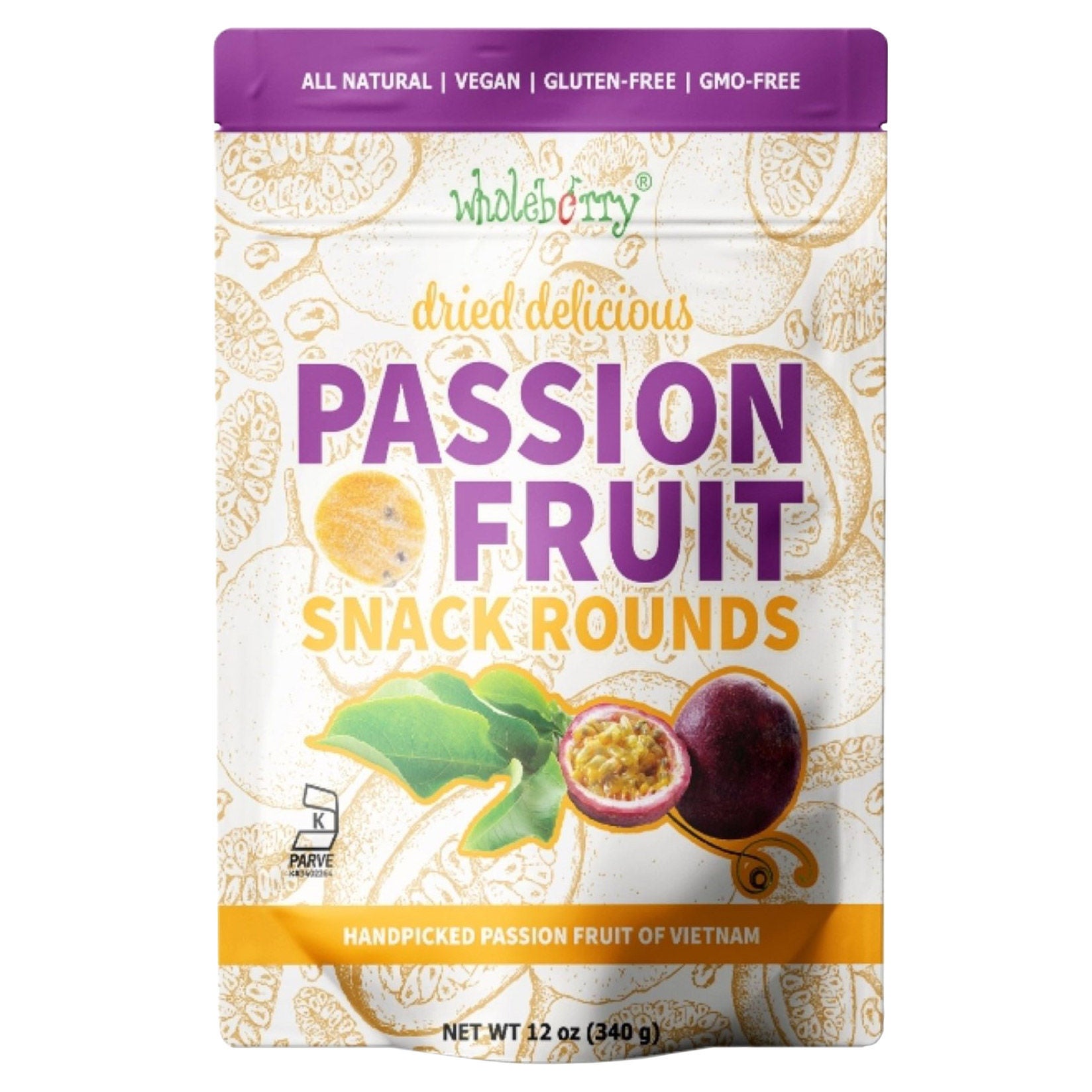 WHOLE BERRY PASSION FRUIT ROUNDS 12 OZ