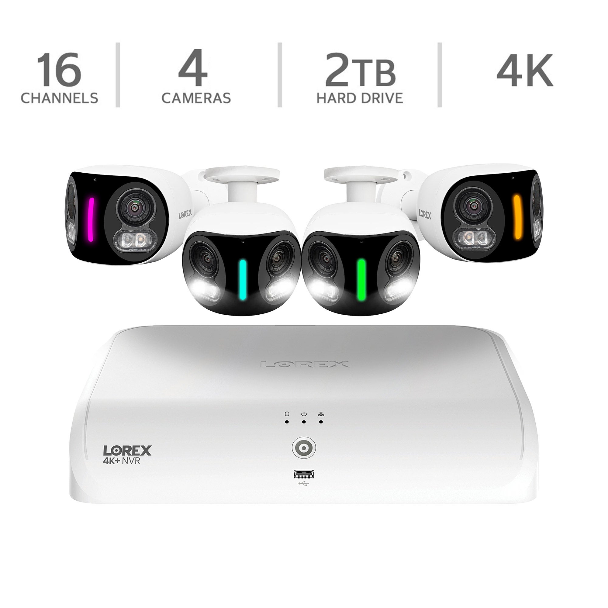Lorex Fusion 4K+ 16-Channel 2TB NVR System with 180° Panoramic