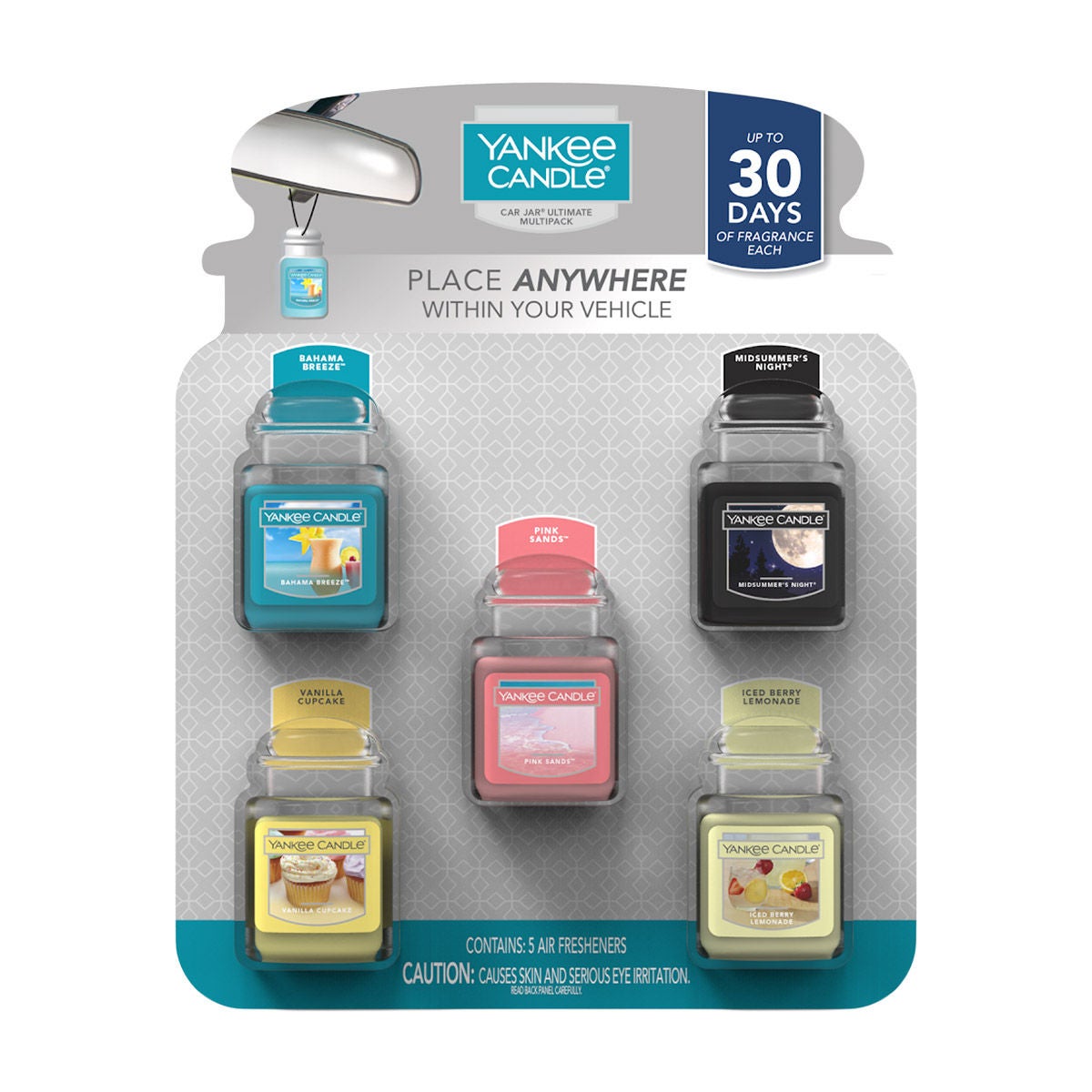 YANKEE CANDLE CAR JAR AIR FRESHENER 5PK