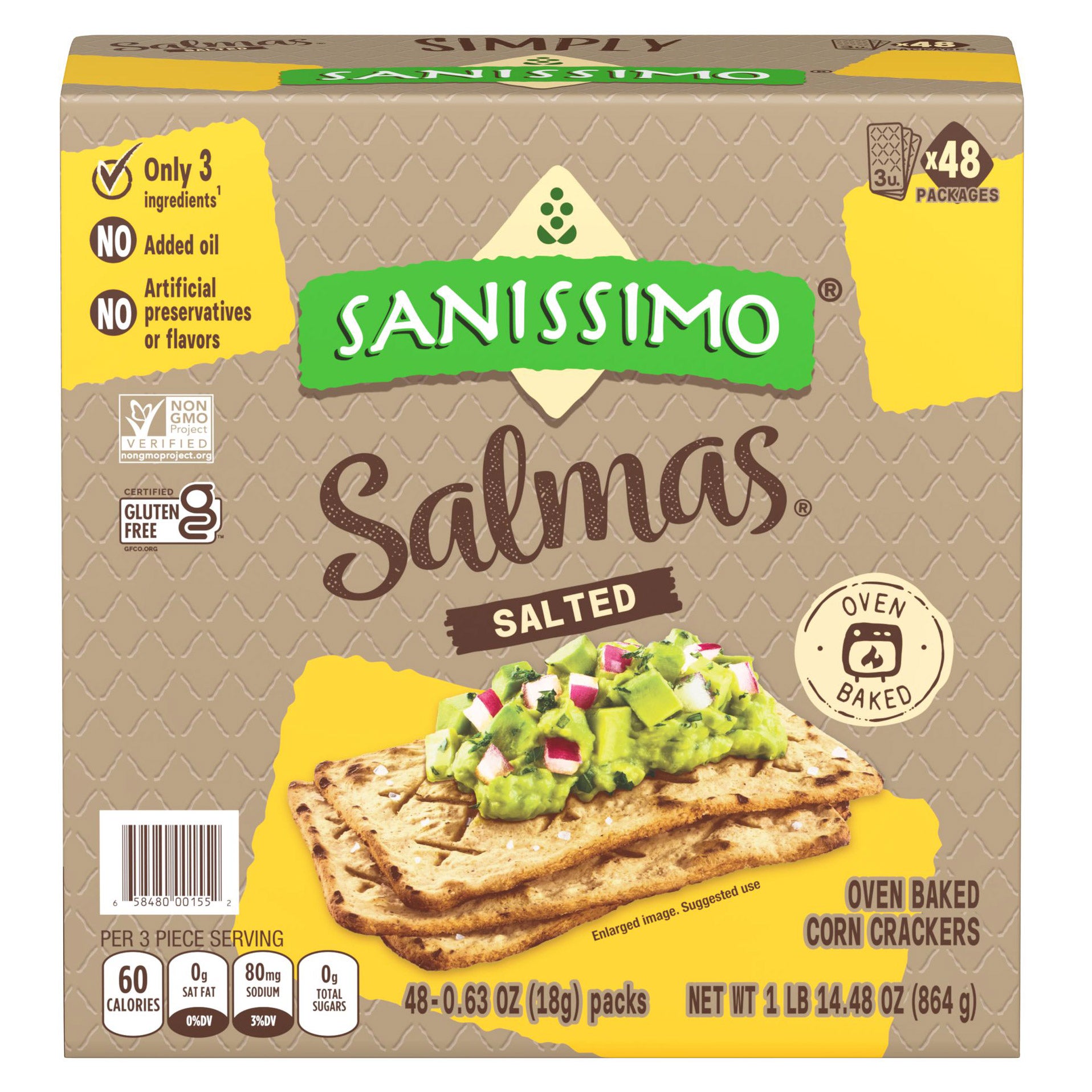 SANISSIMO SALMAS CORN CRACKERS 48 COUNT