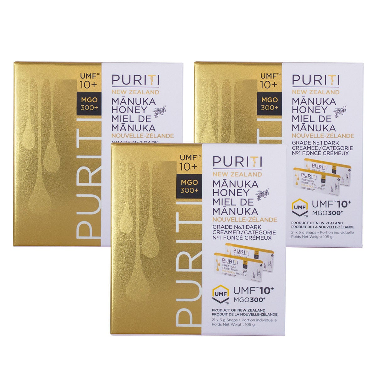 Puriti New Zealand Manuka Honey Snap Packs Umf 10+, 63 × 5 g | Costco