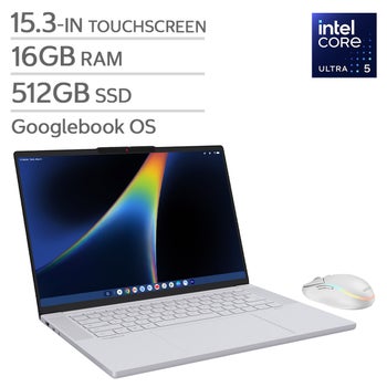 Lenovo Googlebook Bundle 15 15.3-in OLED Touchscreen Laptop, Intel Core Ultra 5 325 – 16GB RAM, 512GB SSD