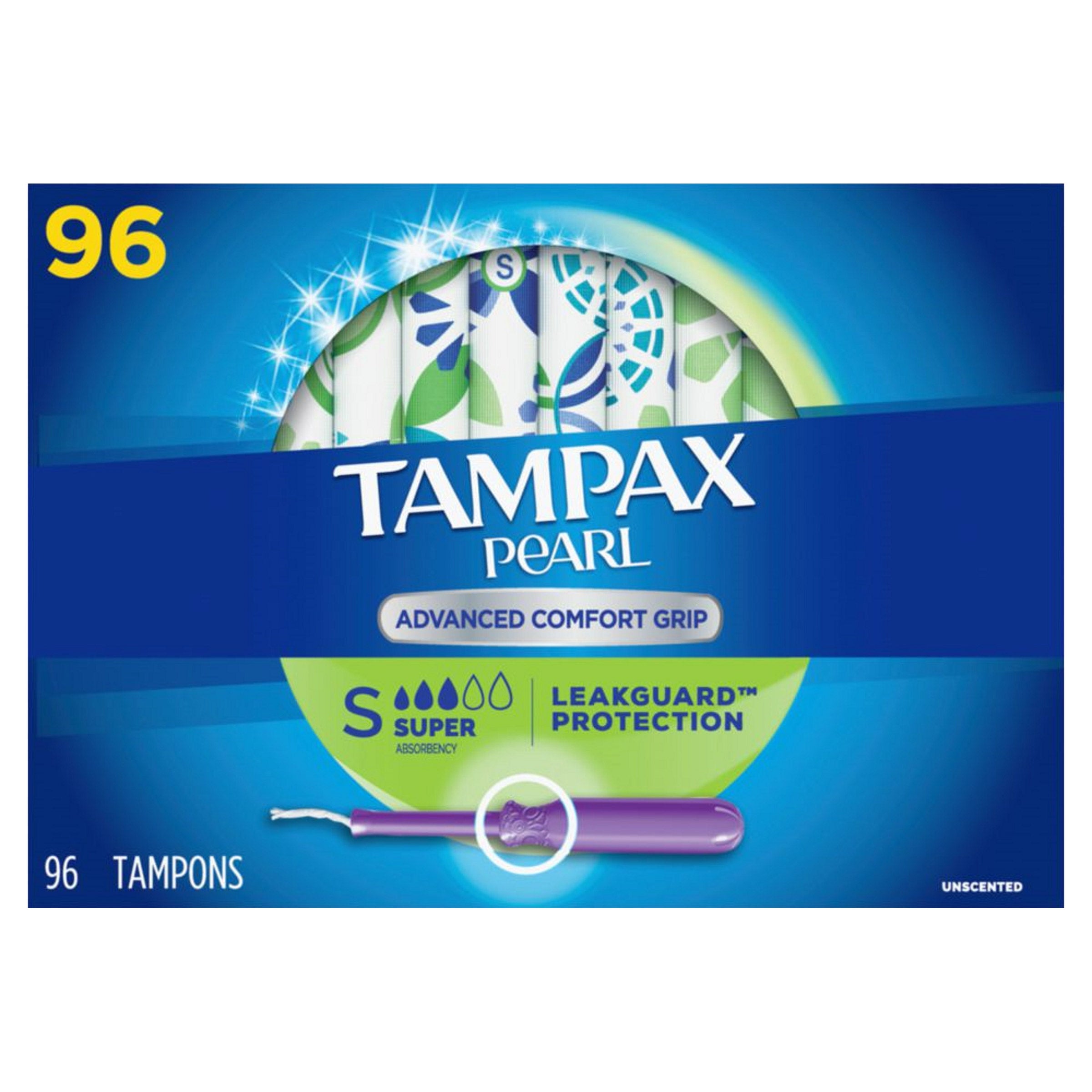TAMPAX Pearl Advanced Grip Tampons Super, 96 Count | Costco