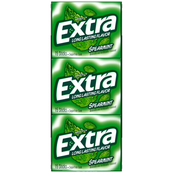 Extra Mint Sugar Free Chewing Gum, Spearmint, 15-sticks, 12-count