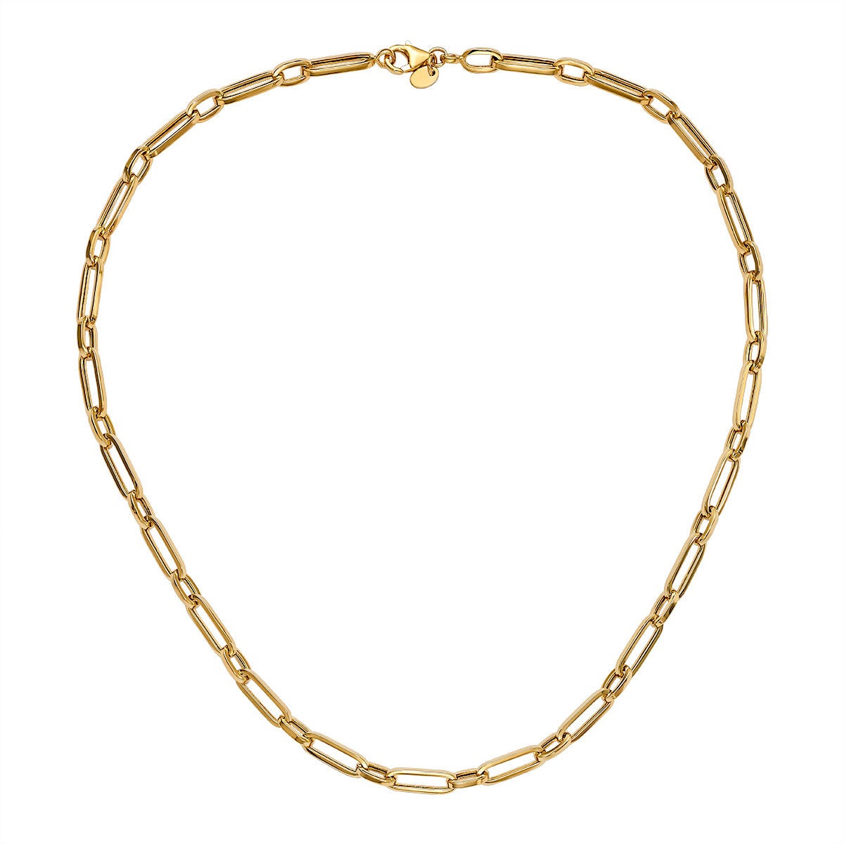 14KT YELLOW GOLD PAPERCLIP NECKLACE MADE IN ITALY