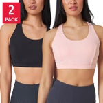 Mondetta Women's Mesh Back Keyhole Sports Bra, 2-pack
