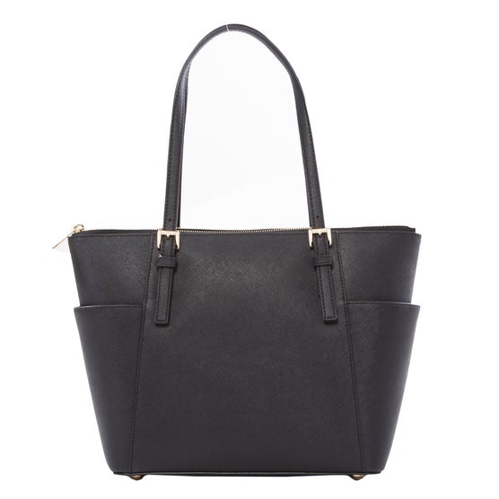 Michael Kors Jet Set Top Zip Saffiano Tote, Black | Costco