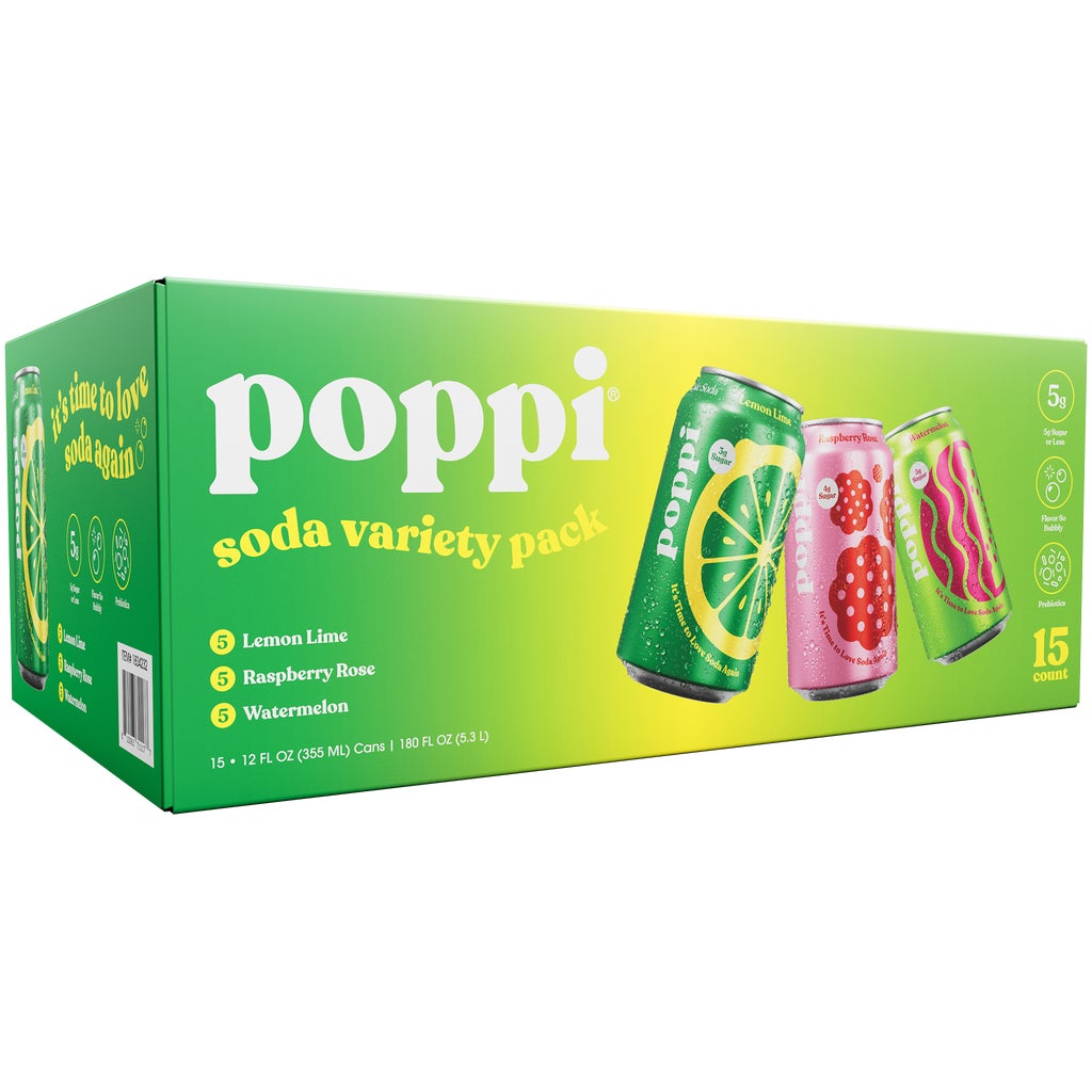 Pepopa　エックスショット7種類セット、※ジャンク扱い　大量セット poppi Prebiotic Soda, Variety Pack, 12 fl oz, 15 ct | Costco