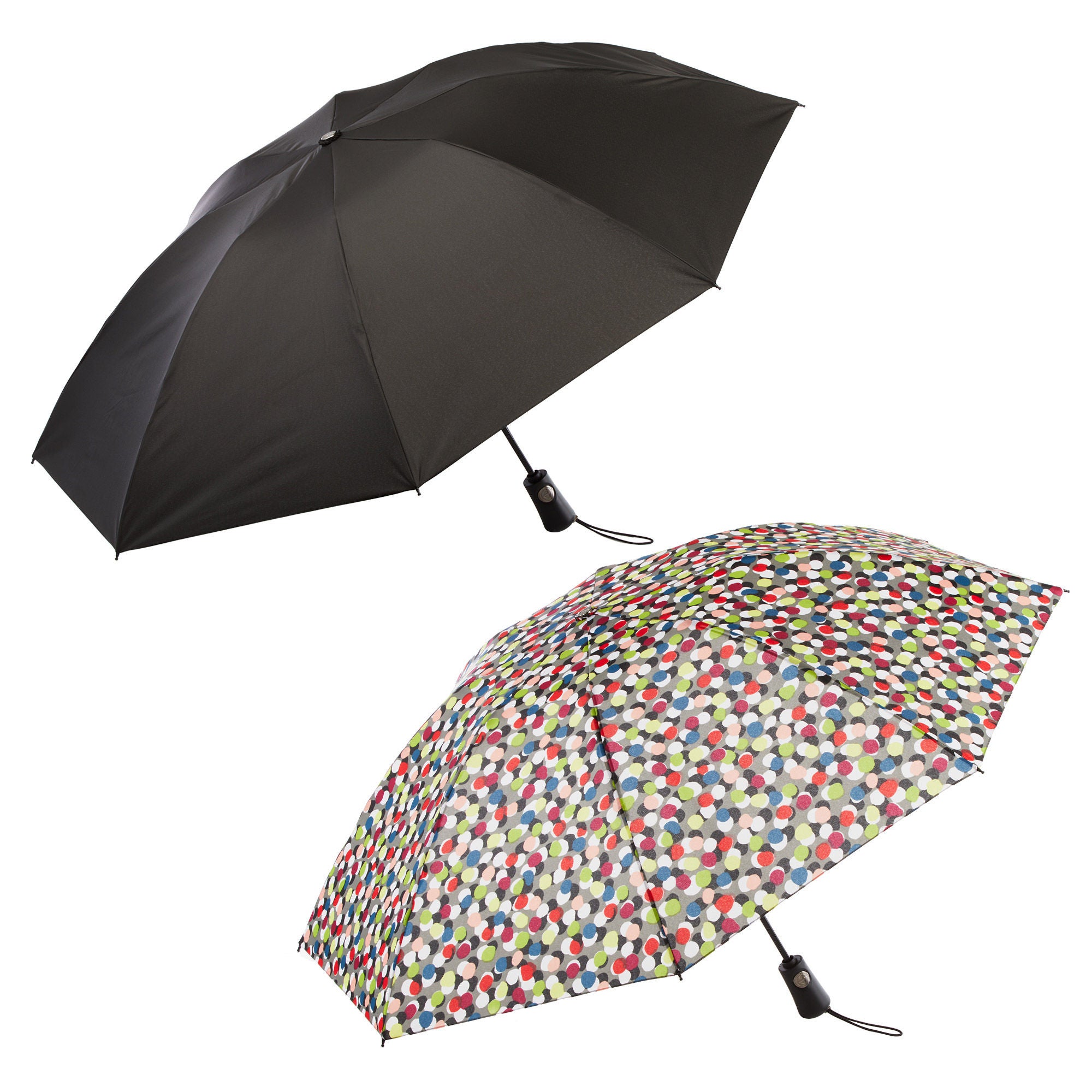 Totes Recycled Automatic Compact InBrella, 2-pack — Reverse Close Umbrella