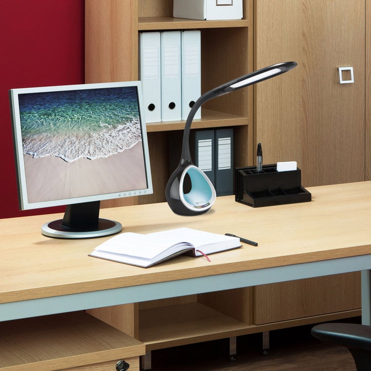OttLite LED Color Changing Tunnel Desk Lamp with 2.1A USB Port