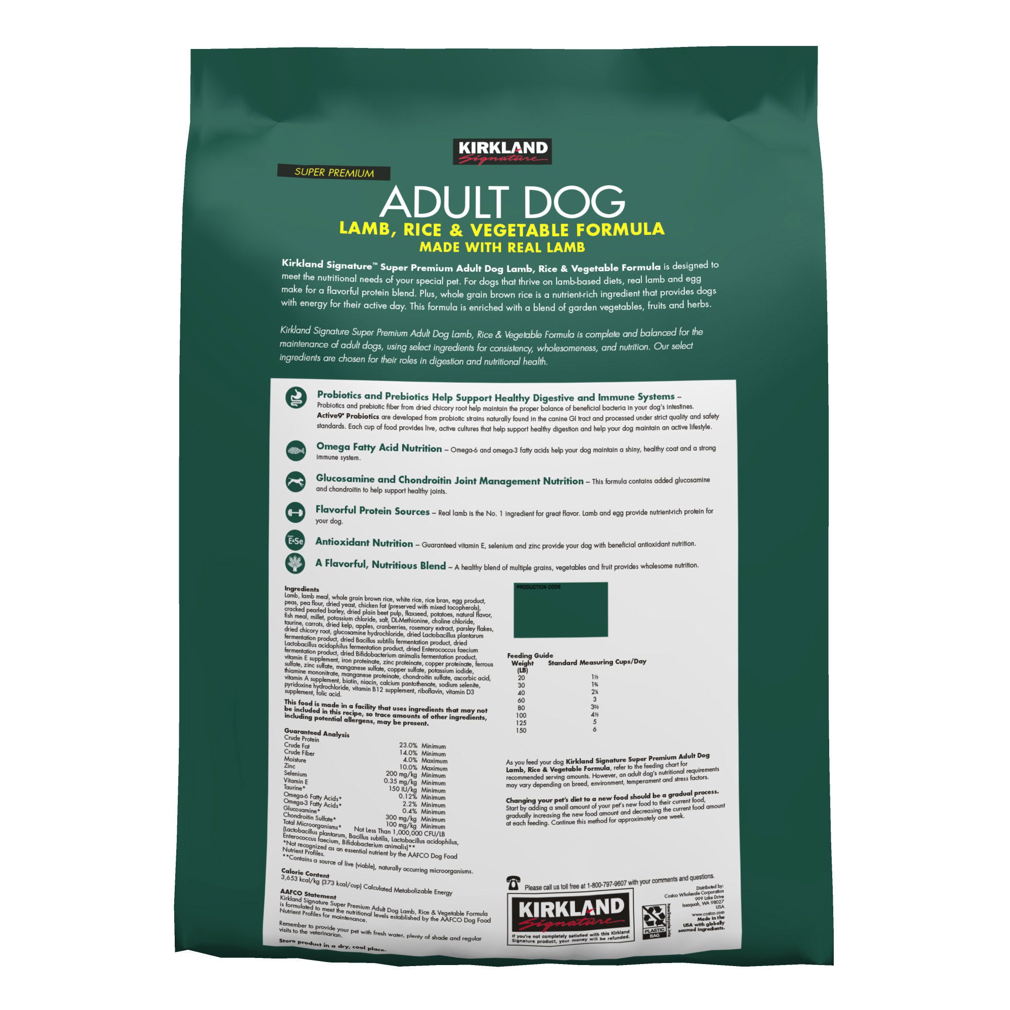 Kirkland Signature Adult Formula Lamb, Rice and Vegetable Dog Food