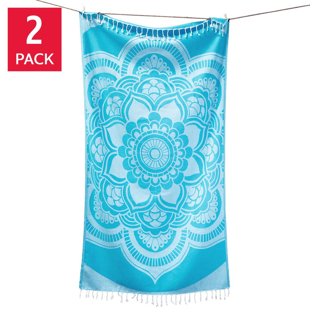 Turkish Towel Company Mandala Jacquard Peshtemal Towel, 2-piece
