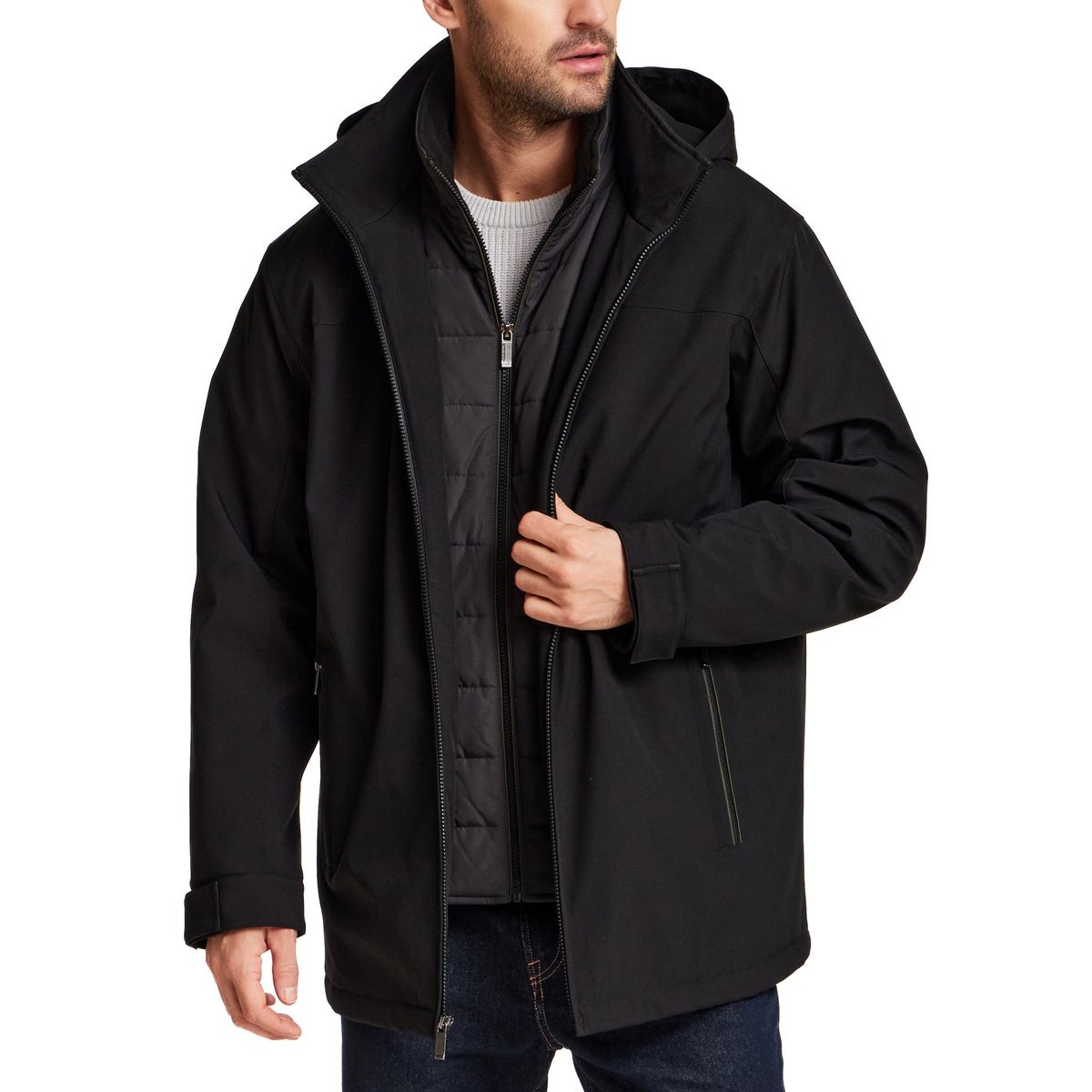 Weatherproof Men's Ultratech Jacket Windproof Water Resistant Removable Hood S-3 - product detail image 2