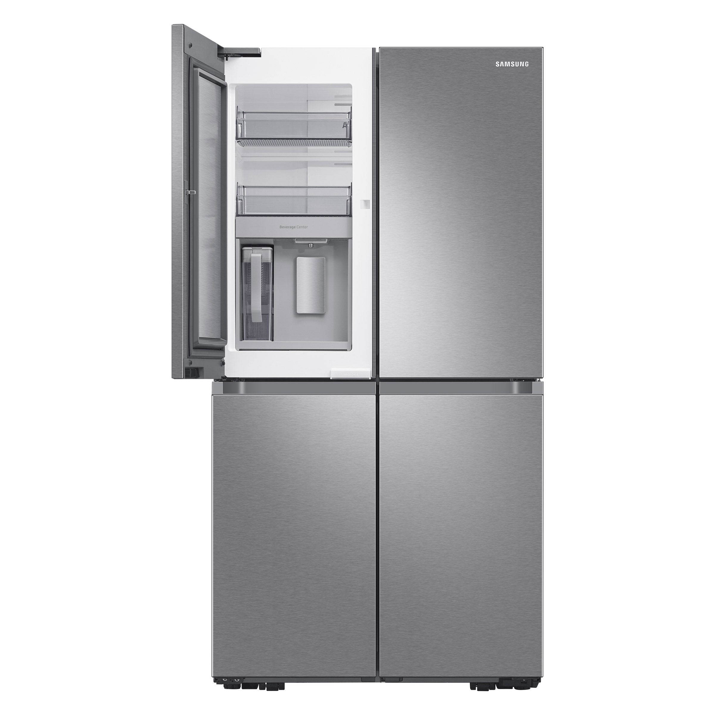 Samsung 23 cu. ft. Counter-Depth 4-Door French Door Refrigerator with Beverage Center in Stainless Steel