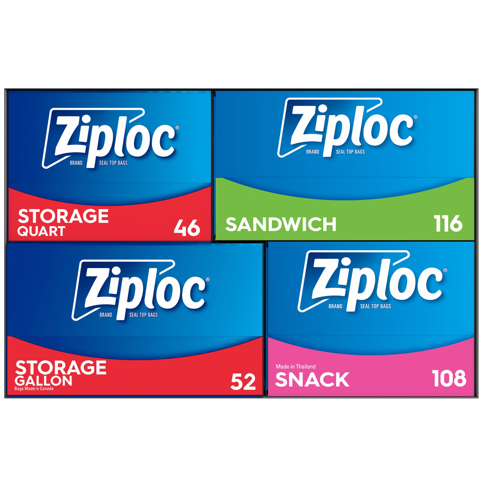 Ziploc Grip 'n Seal Bags, Variety Pack, 322 ct | Costco