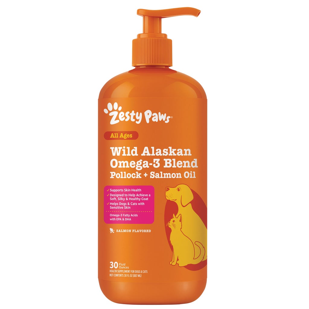 Zesty Paws Wild Alaskan Omega-3 Blend Pollock & Salmon Oil, 30 oz