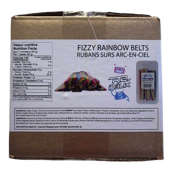 R2-Delix Fizzy Rainbow Belts, 12 x 260 g | Costco
