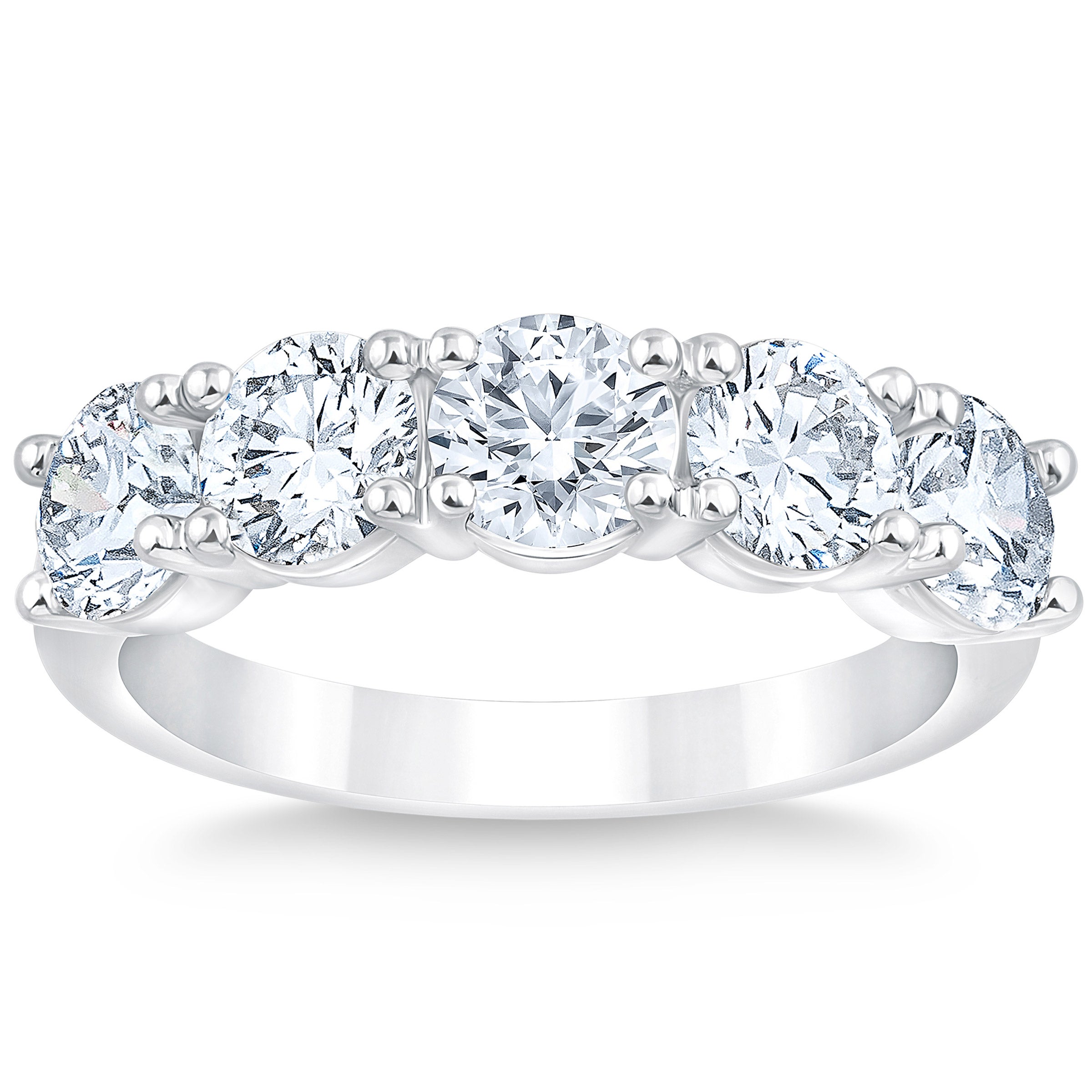 Round Brilliant 2.50 ctw, Color Diamond Platinum Band
