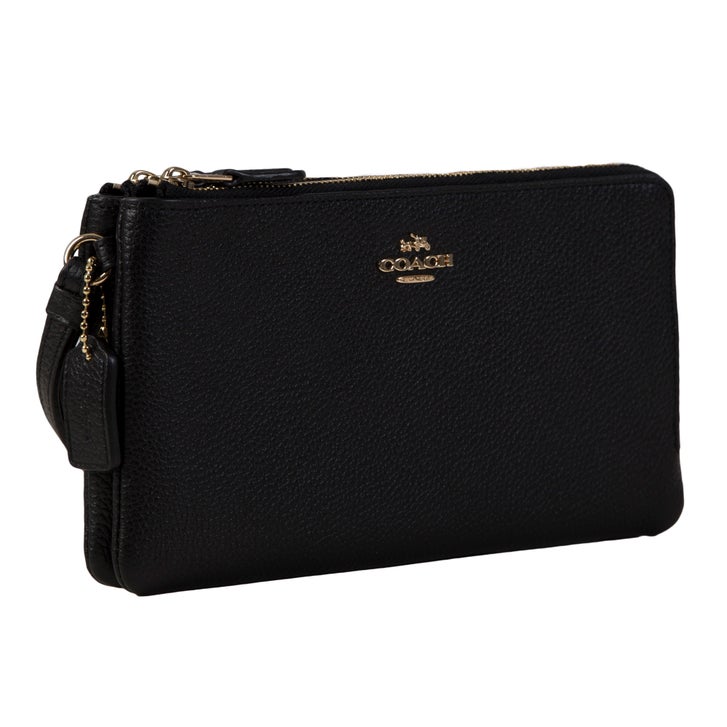 Coach Double Zip Small Wristlet Black | Costco