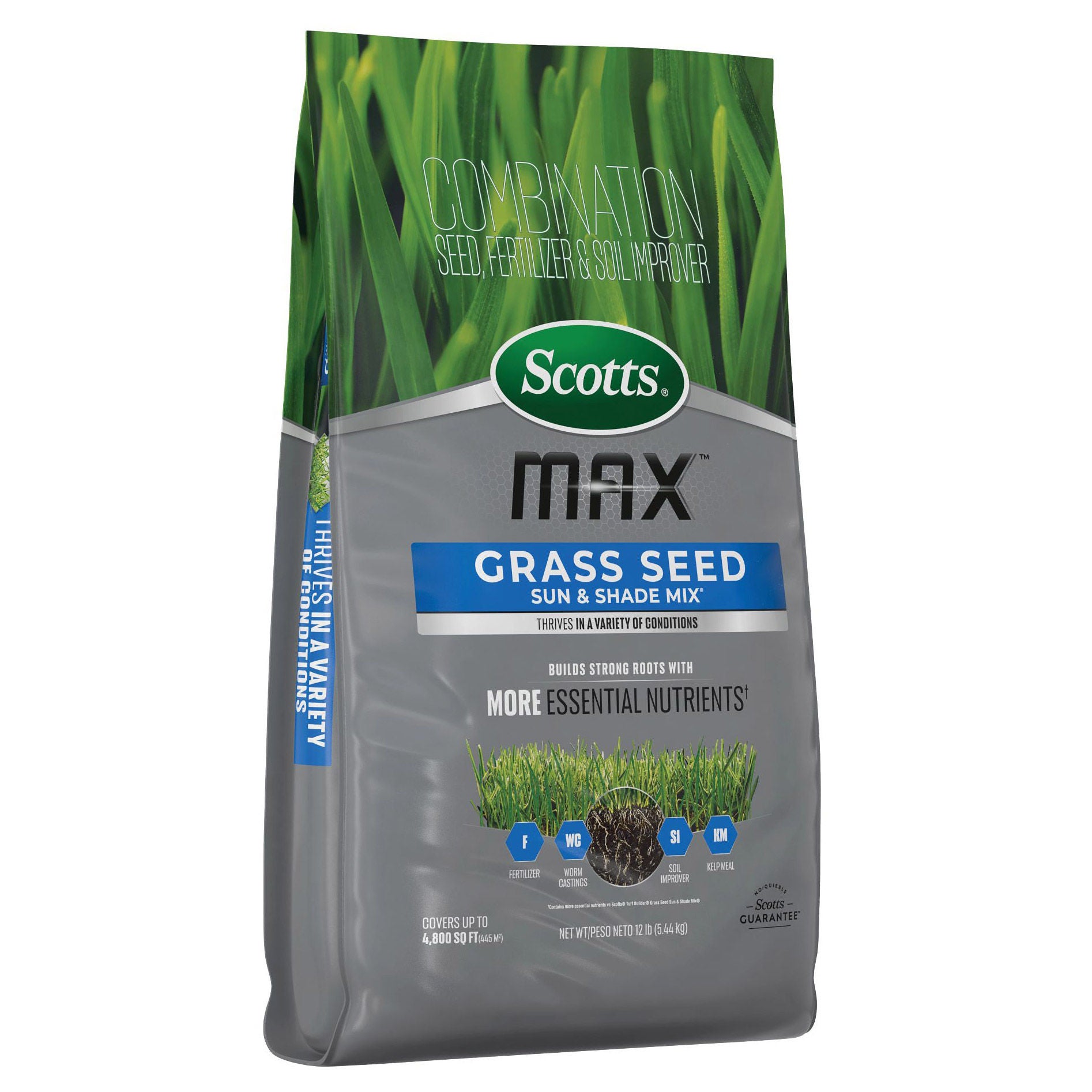 Scotts Max Grass Seed Sun and Shade Mix, 12 lbs. | Costco