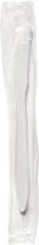 Vital International Solutions Plastic Knife, Medium Weight, Individually Wrapped, White, 1000 ct