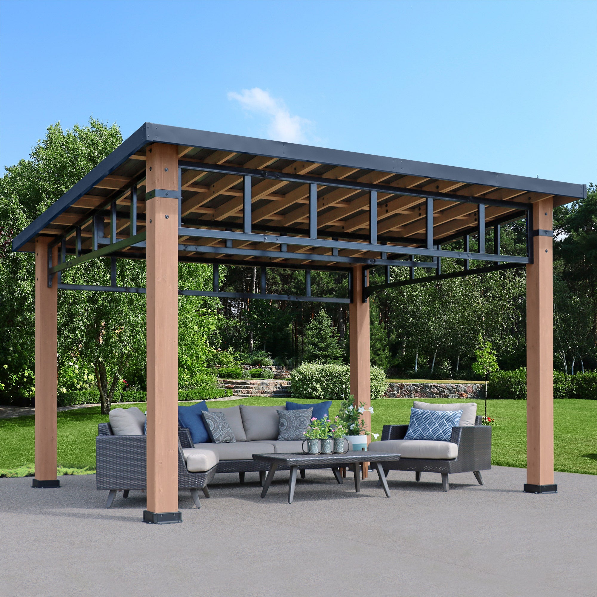 Yardistry 12' x 14' Contemporary Gazebo with Aluminum Roof | Costco
