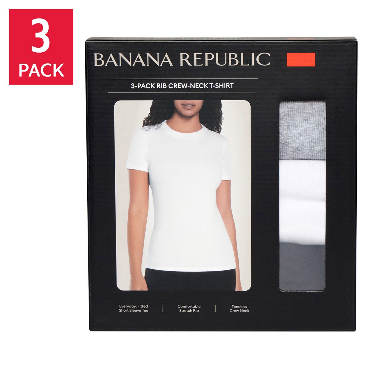 BANANA REPUBLIC + WOMEN'S SHORT SLEEVE TEE 3PK